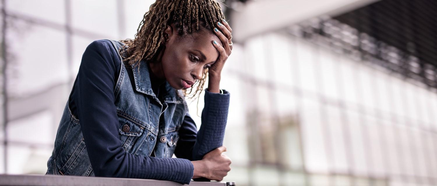 woman with a headache