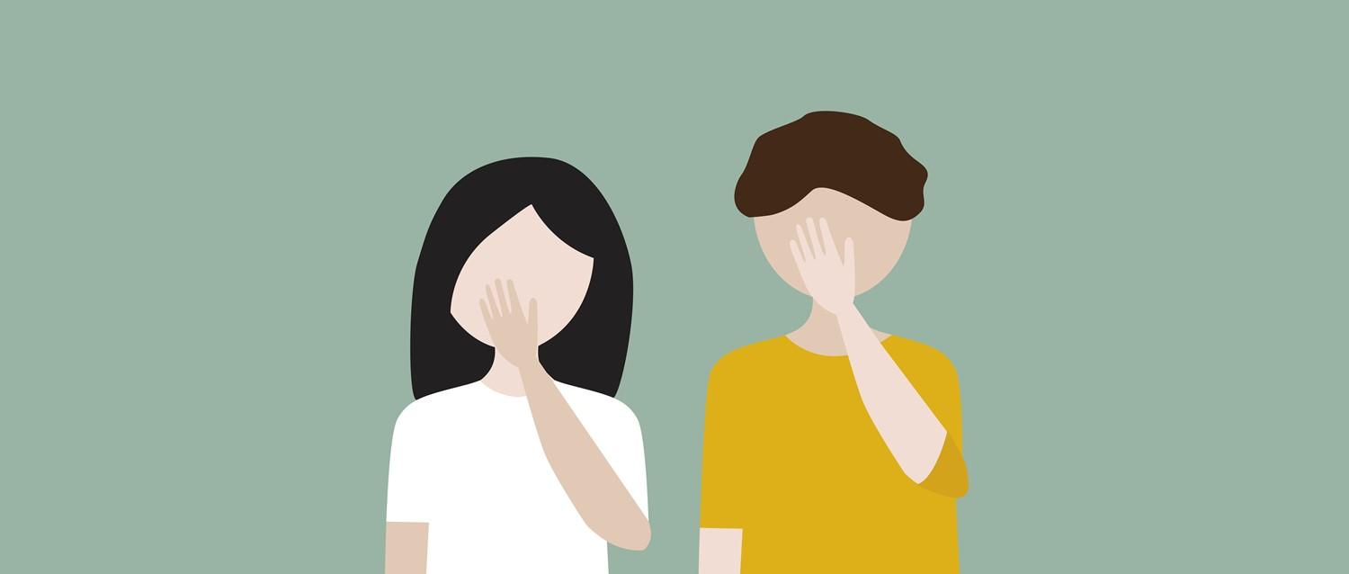 children covering mouth - coughing