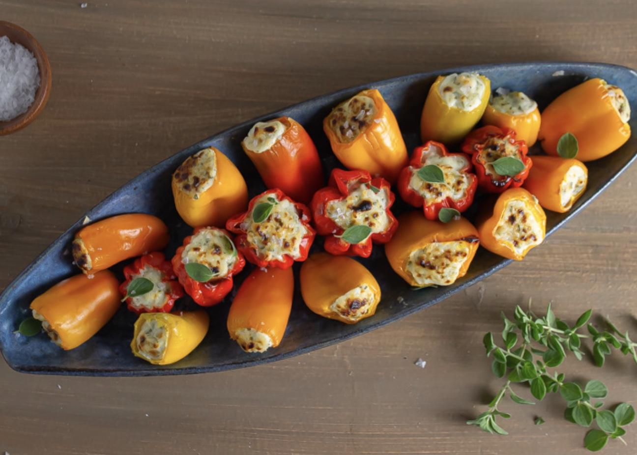 stuffed peppers with lemon and oregano ricotta